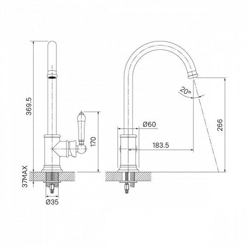 Смеситель для кухни IDDIS Oxford OXFSBJ0i05 на мойку хром - фото 3