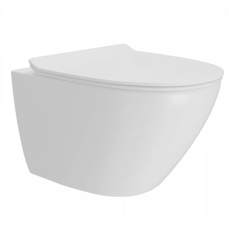 Унитаз подвесной Teymi Lina Pro Vortex T40112 белый с сиденьем безободковый смыв торнадо