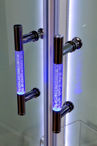 Душевая кабина AvaCan A01LED+GMKN 100х100 четверть круга с крышей ориентация универсальная - фото 5