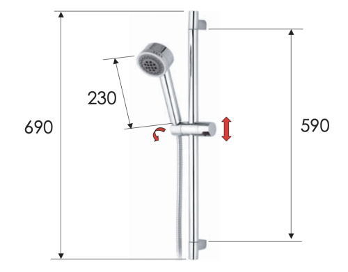 Душевой гарнитур Remer 315R321HG настенный цвет хром - фото 2