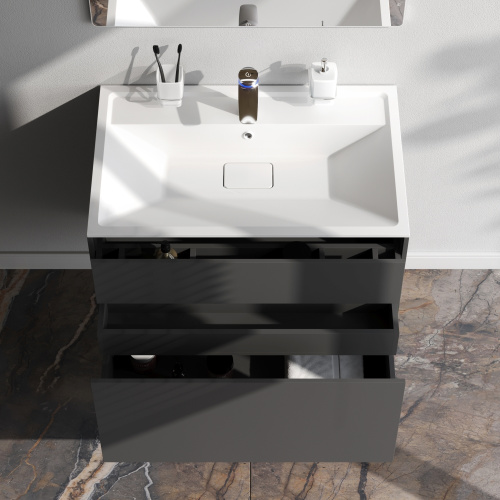 Тумба под раковину Am.Pm Inspire V2.0 M50AFHX0803GM 81х49х60 подвесная цвет графит матовый - фото 3