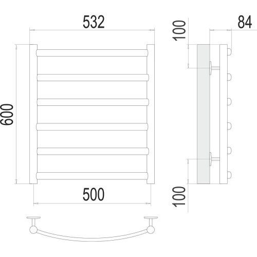 Полотенцесушитель Terminus 4670078529985 53х60 водяной хром - фото 3