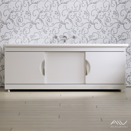 Экран под ванну Alavann Monaco 170 см ALV0236001 фронтальный МДФ раздвижной белый - фото 3