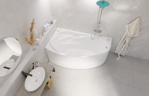 Ванна акриловая 1MarKa JULIANNA 01дж1710п 170х100 пристенная асимметричная без каркаса - фото 5