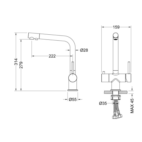 Смеситель Timo Saona 2396/00F на мойку хром - фото 2