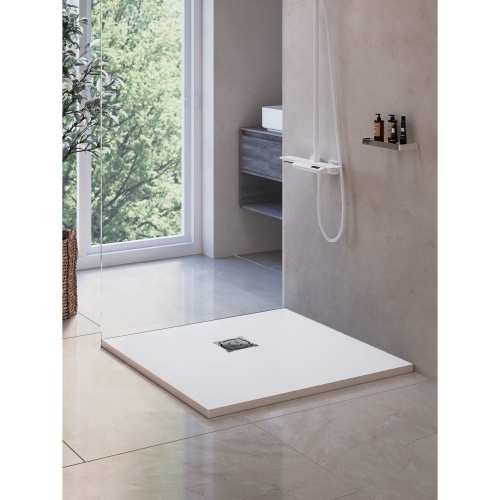 Душевой поддон RGW Stone Tray 16152088-01 80х80 искусственный камень белый без ножек - фото 3