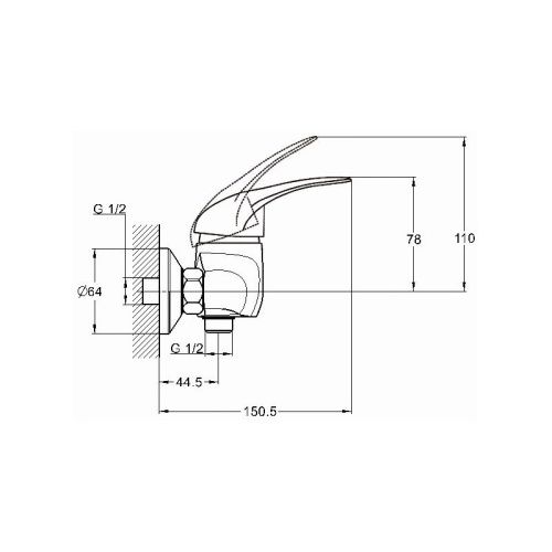 Смеситель для ванны и душа G.Lauf KLO KLO5-A048 настенный хром - фото 3