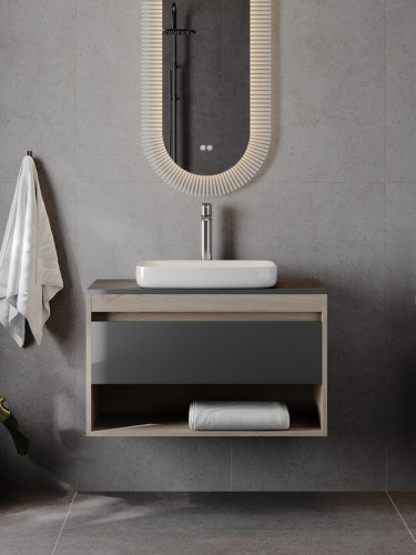 Раковина из сантехнического фарфора Teymi Solli T51245 51х39 полувстраиваемая цвет белый без отверстий под смеситель - фото 3