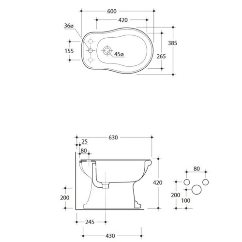 Биде Kerasan Retro 102001*1 напольное - фото 2