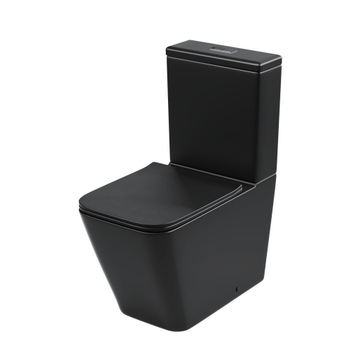 Унитаз напольный с бачком Grossman GR-4445BMS черный матовый с сиденьем микролифт безободковый каскадный смыв