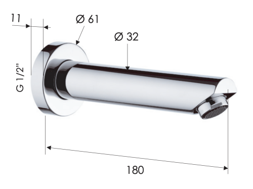 Излив Remer Minimal 91M настенный хром - фото 2