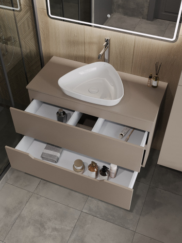 Тумба с раковиной Orange Line Li-100TuLMDF+B07-500W 101х46х66 - фото 4