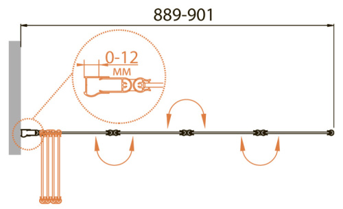 Душевая шторка на ванну Cezares RELAX RELAX-V-4-90/140-C-Bi 90х140 стекло прозрачное профиль белый ориентация универсальная - фото 2