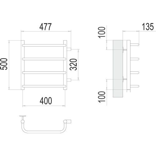 Полотенцесушитель Terminus 4670078530301 48х50 водяной хром - фото 3