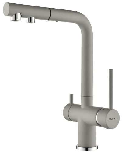 Смеситель для кухни Paulmark SERPENTINE Se213222-GRS на раковину серый дым