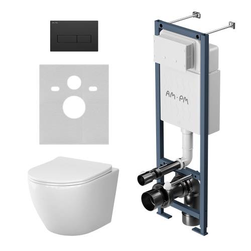Комплект унитаз с инсталляцией с клавишей смыва Am.Pm Like IS110338.801900 - фото 2