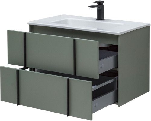 Тумба под раковину Allen Brau Reality 1.32005.CGM 80х46х50 подвесная цвет зеленый/серый - фото 4