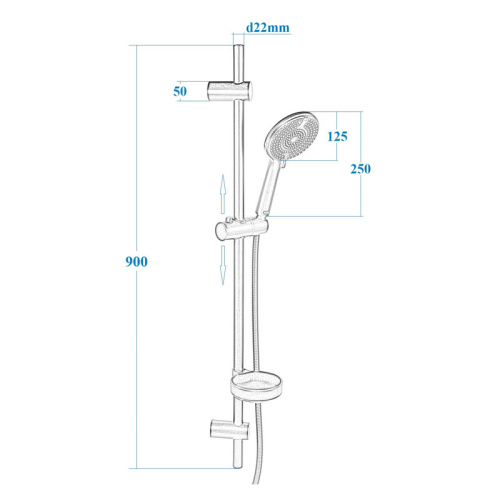 Душевой гарнитур Bond Circle B04-8788 настенный черный глянцевый - фото 5