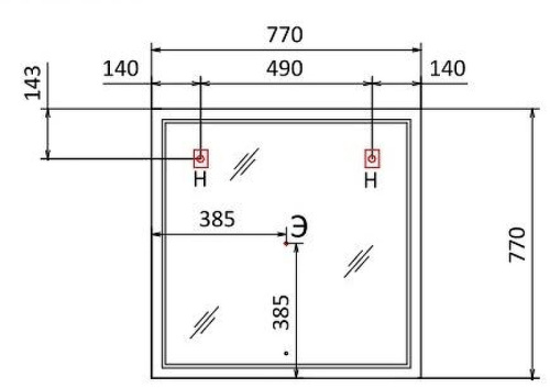 Зеркало в ванную Jorno SLIDE Sli.02.77/W 77х77 цвет белый - фото 2