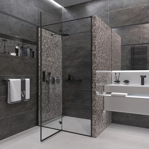 Душевая дверь Veconi Vianno VN73B-100-01-C4 100х195 стекло прозрачное профиль черный - фото 2