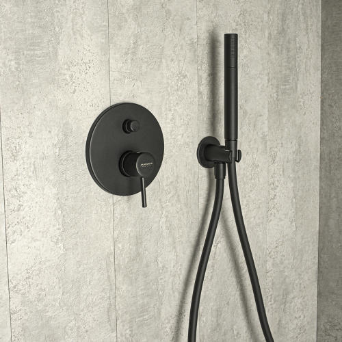 Смеситель для душа Mariani Next B14173NS встраиваемый в стену черный - фото 4