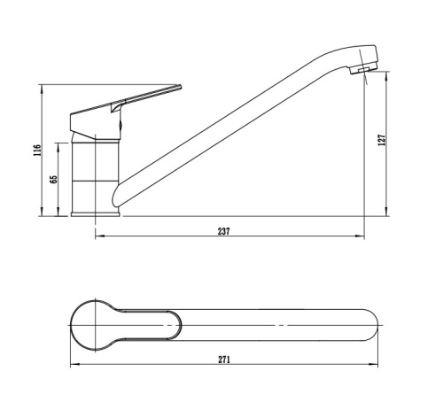Смеситель для кухни  Sky SK5720-27 на мойку хром - фото 2
