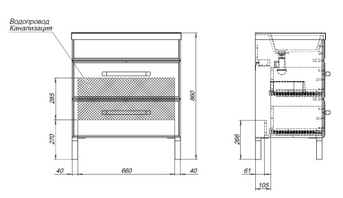 Тумба под раковину Aquanet Лукка 00302397 74х47х67 напольная/подвесная цвет белый - фото 2