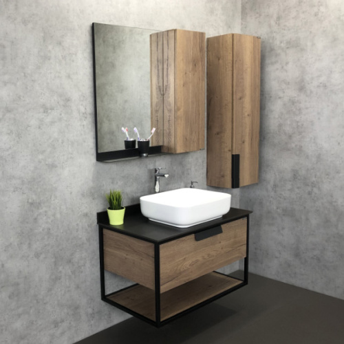 Тумба с раковиной Comforty Кёльн 00004149965CF 91х52х65 подвесная цвет дуб темный - фото 5