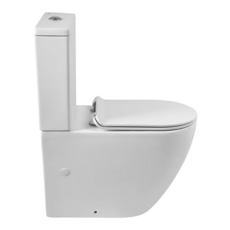 Чаша унитаза напольная BelBagno SFERA-R BB2141CPR цвет белый без бачка с сиденьем микролифт безободковая каскадный смыв