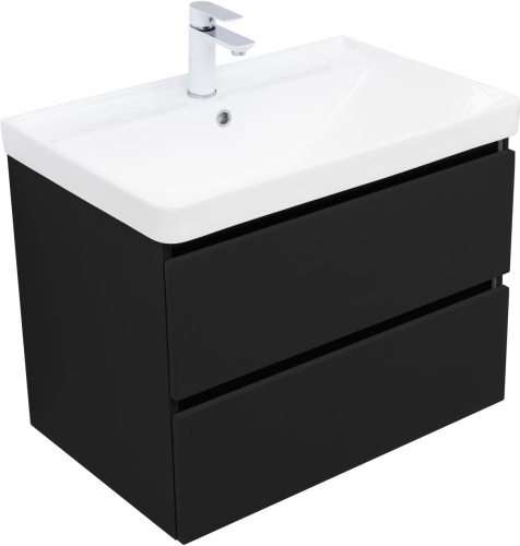 Тумба под раковину Aquanet Вега 2.0 00337954 69х46х50 подвесная цвет черный - фото 3