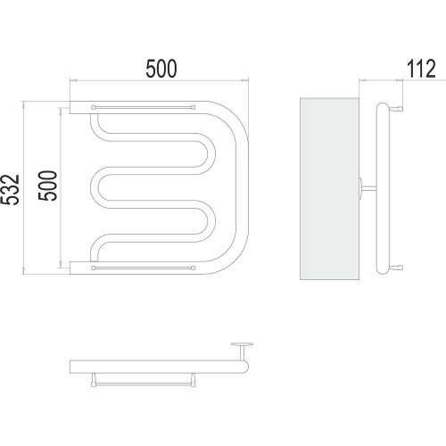 Полотенцесушитель Terminus 4620768881282 50х53 водяной хром - фото 3