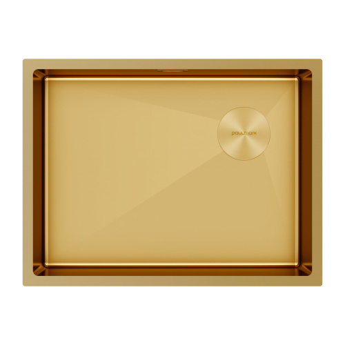 Кухонная мойка Paulmark NEXT-SKEW 58 UNI PM885844-BG 58х44 цвет брашированное золото поверхность матовая