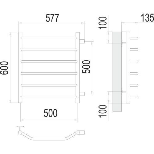 Полотенцесушитель Terminus 4670078530073 58х60 водяной хром - фото 3