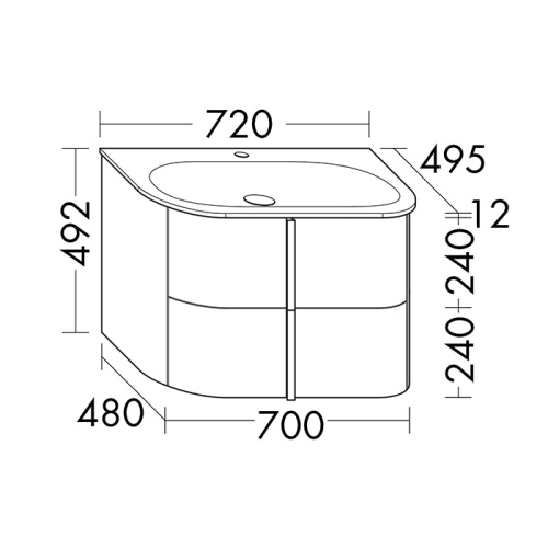 Тумба с раковиной Burgbad Lavo 2.0 SFZP072G0227F5048C0037 72х49х49 подвесная цвет белый глянцевый - фото 2