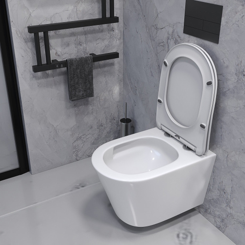 Унитаз подвесной Taliente Altamarea T3 AL65003 белый с сиденьем микролифт безободковый смыв торнадо - фото 5