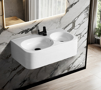 Раковина из сантехнического фарфора Cerutti SPA СТ9699 75х40 подвесная цвет белый 1 отверстие под смеситель