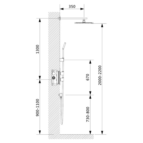 Душевая система Timo Saona SX-2370/00SM встраиваемая в стену с термостатом - фото 2