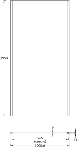 Душевая боковая панель Kerama Marazzi VETRO VE.100.FP.CR 100x195 стекло прозрачное профиль хром - фото 2