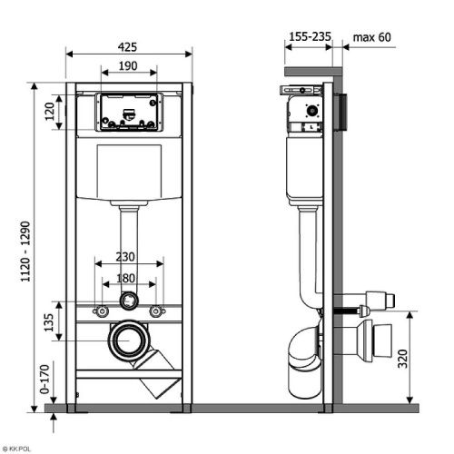 Инсталляция для биде KK POL Standard ZSP/M425/0/K - фото 2