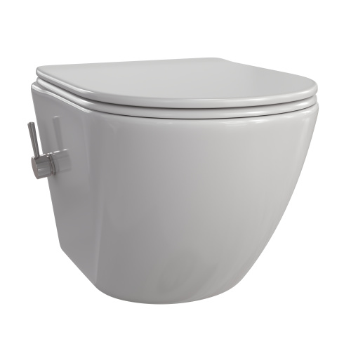 Унитаз подвесной Taliente Amato AM25010 + SMcromo белый с сиденьем безободковый смыв торнадо