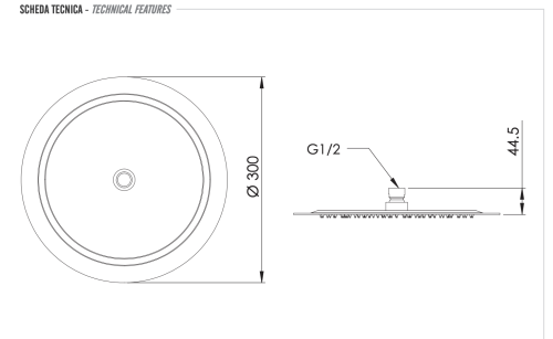 Верхний душ Remer X Style Inox SS357UFM30X нержавеющая сталь - фото 2