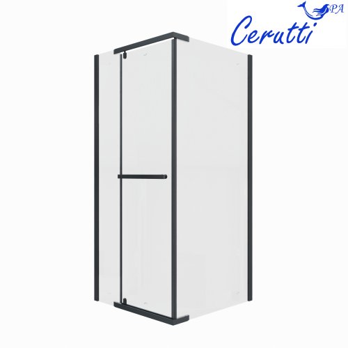 Душевой уголок Cerutti SPA MIMI ZQ91B 90х90 стекло прозрачное профиль черный без поддона