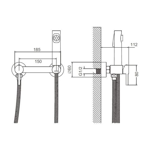 Гигиенический душ со смесителем Belz B803 B55803-7 черный - фото 3