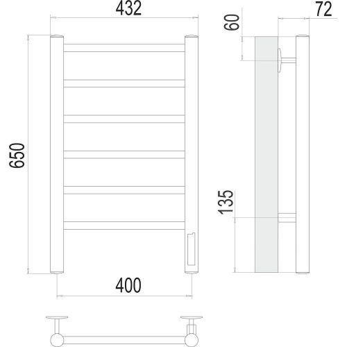 Полотенцесушитель Terminus 4670078531148 43х65 электрический хром - фото 3