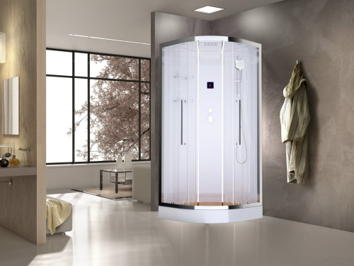 Душевая кабина Acquazzone Alexandra 100 100х100 четверть круга с крышей ориентация универсальная - фото 2