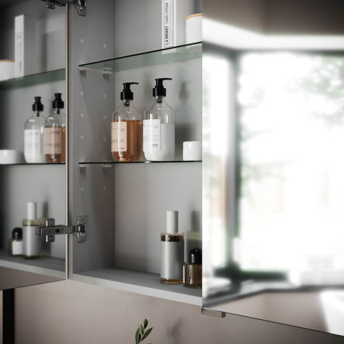 Зеркало-шкаф Sancos Hilton Z1200 120х15х74 настенный цвет серая - фото 4