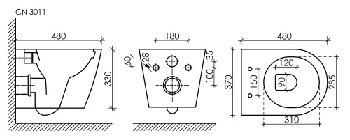 Унитаз подвесной Ceramica Nova FORMA CN3011 белый с сиденьем микролифт безободковый каскадный смыв - фото 3