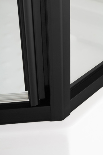 Душевой уголок Cezares ECO ECO-O-P-1-90-C-NERO 90х90 стекло прозрачное профиль черный без поддона - фото 3