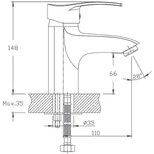 Смеситель Haiba HB70 HB1070 на раковину хром - фото 2