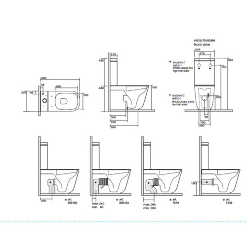 Чаша унитаза напольная Kerasan Tribeca 511731 цвет черный матовый без бачка без сиденья душевой смыв - фото 2